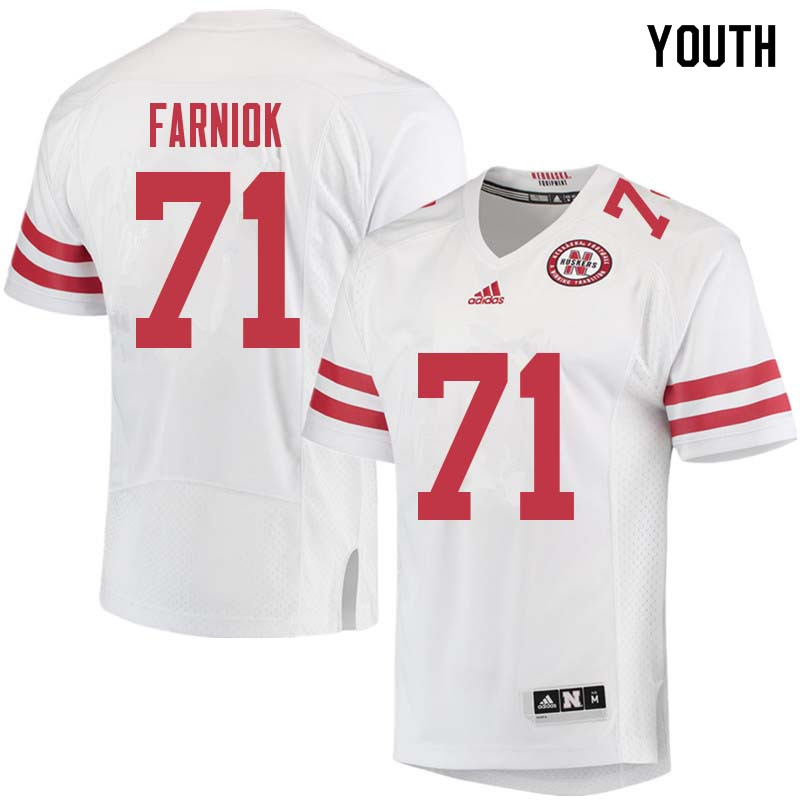 Youth #71 Matt Farniok Nebraska Cornhuskers College Football Jerseys Sale-White